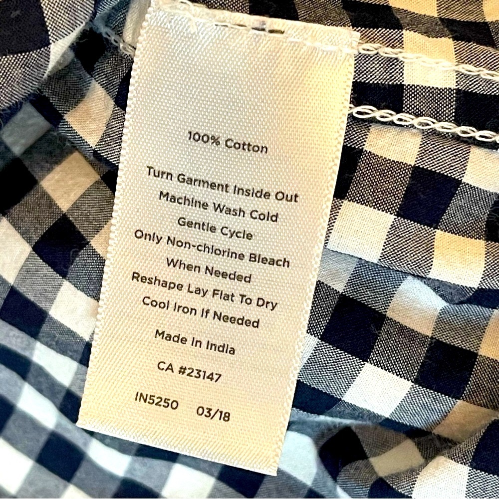 Talbots Blue White Gingham Button Down Tunic S EUC - image 6